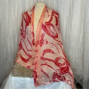 Red and White Shawl/Wrap